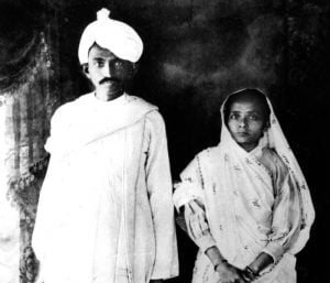 Mahatma Gandhi with beloved wife Kasturibai