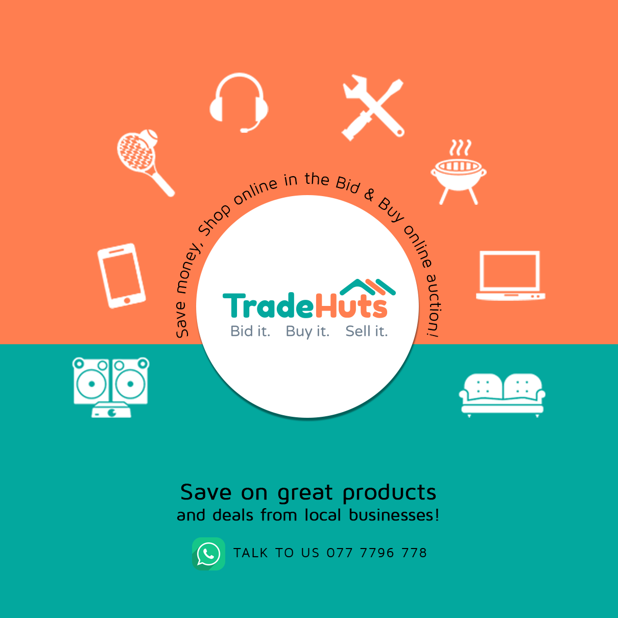 The first online marketplace in Sri Lanka that allows bidding. Image credit: Tradehuts/Facebook