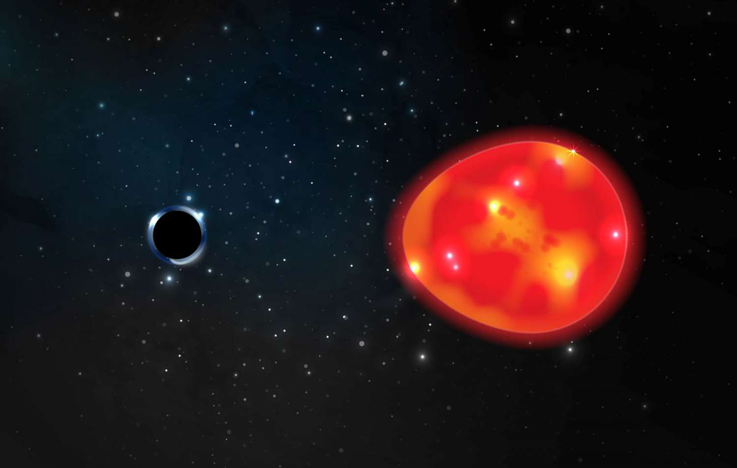 unicorn black hole and red giant star