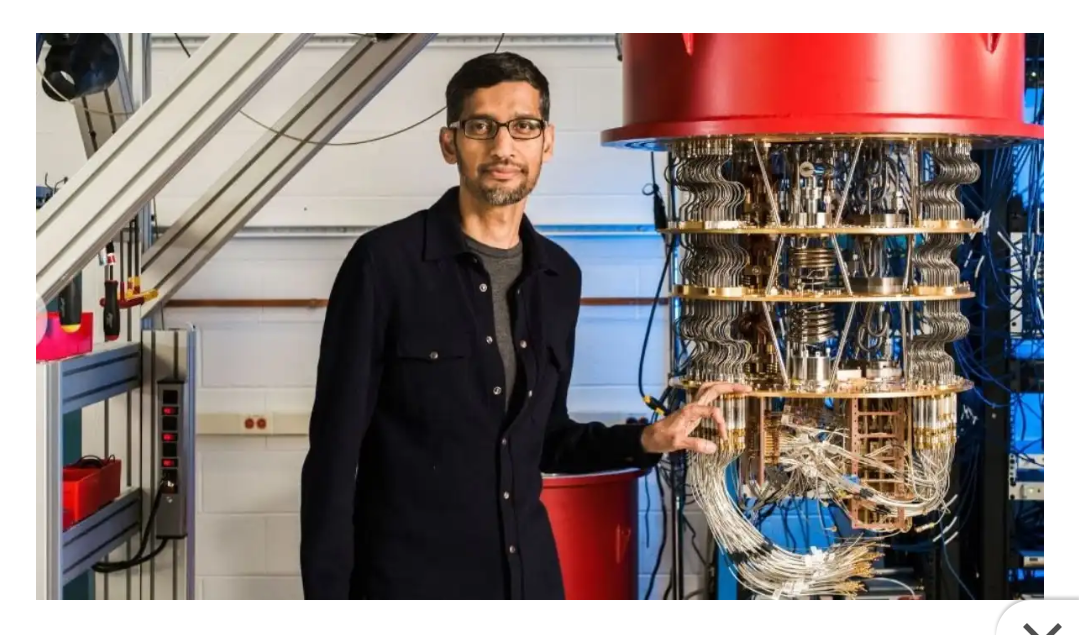 Sundar Pichai with Google Quantum Computer