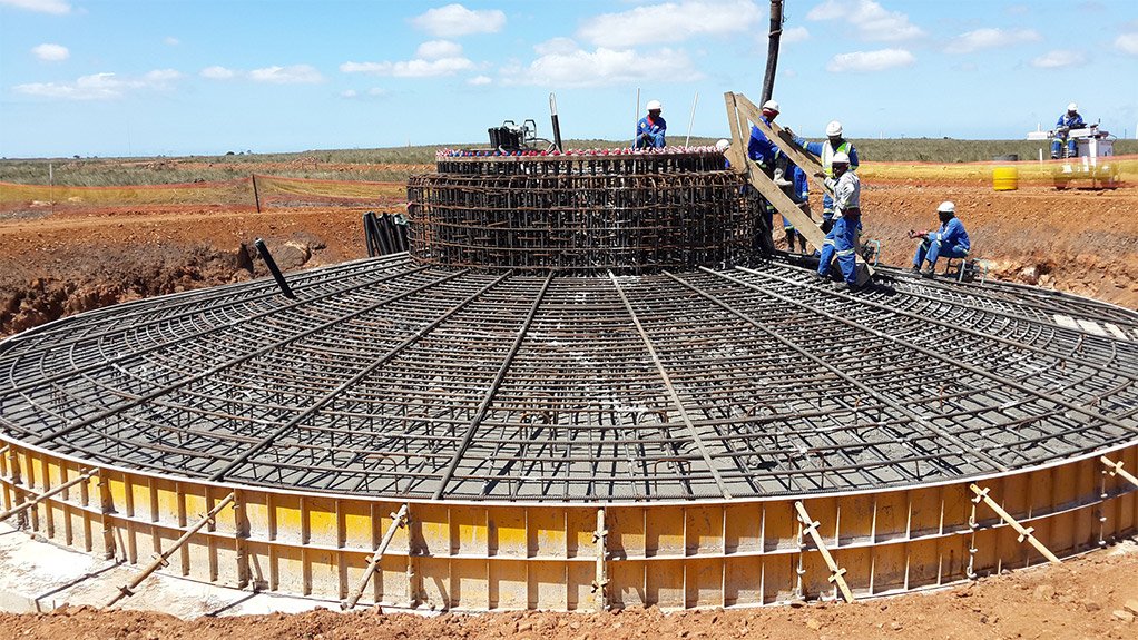construction of the base of a wind turbine