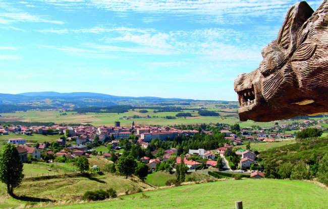 A sculpture of the wolf-like creature now keeps the legend of the mythical beast alive in Saugues. 