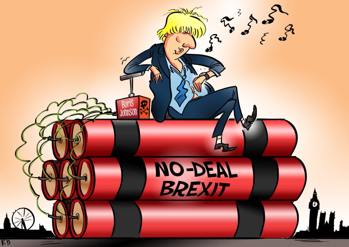 No deal Brexit පිලිබඳ කාටූනයක්