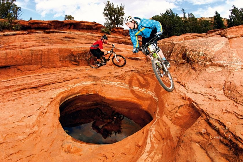 White line Sedona cycling in Arizona 