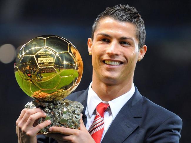 Ronaldo with Ballon o`Dor