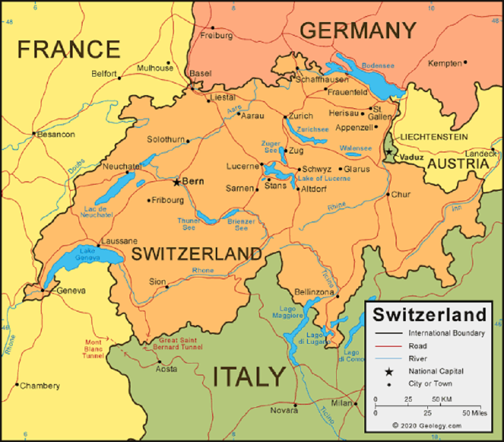 Switzerland's map