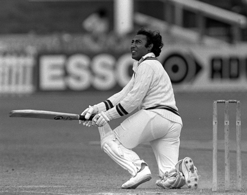 Pakistan's Mudassar Nasser, who was dismissed for 199 runs for the first time in the cricket field