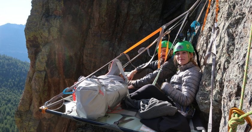 Cliff camping in California