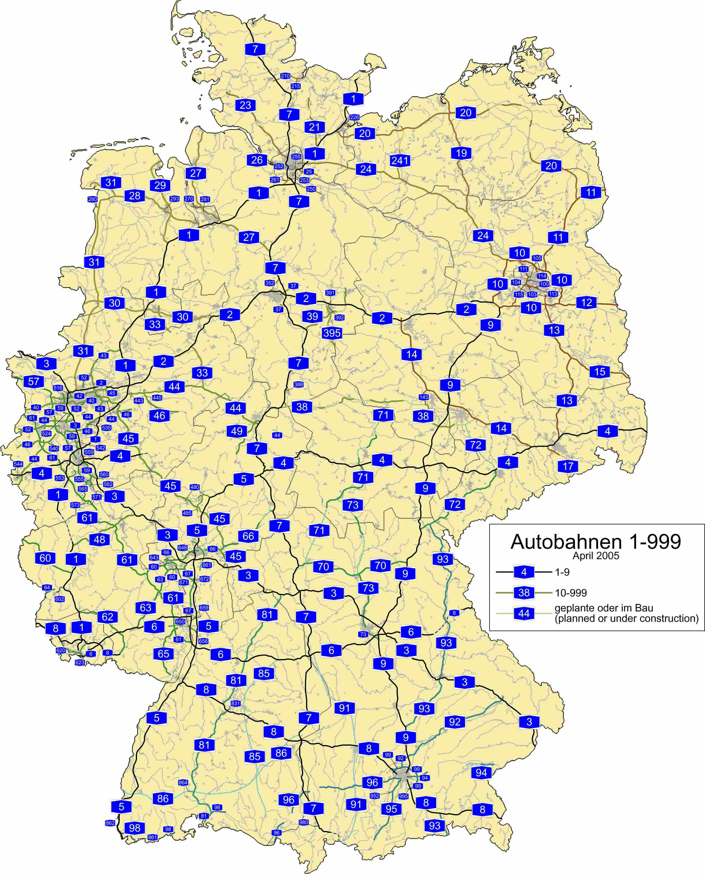 german autobahn map